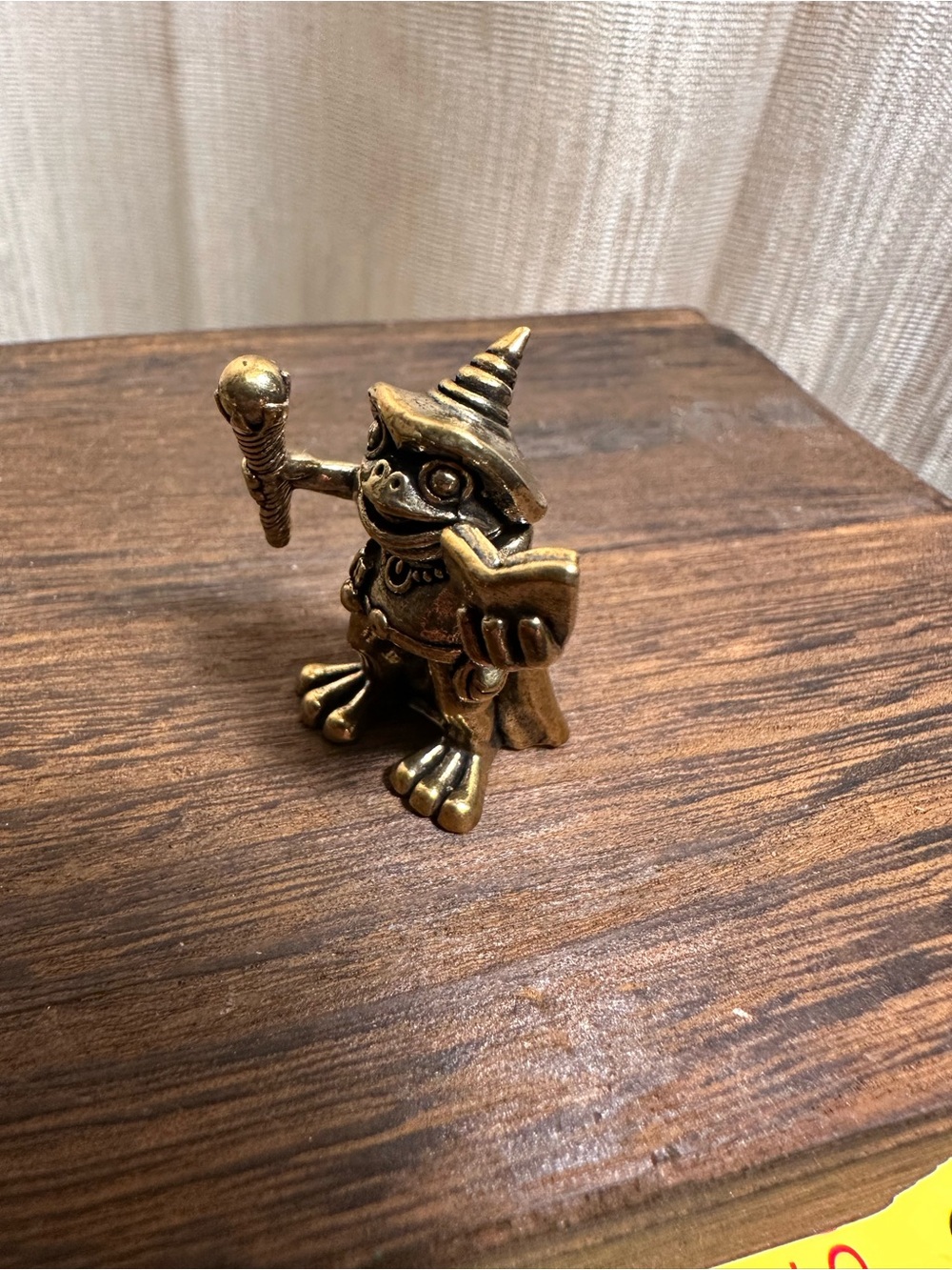 Brass Frog Wizard Figurine - Mini Brass Collectible Figurine - Picture 6 of 11